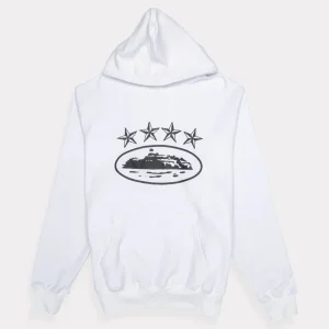 Sweat à capuche Corteiz 4Starz Alcatraz blanc