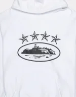 Sweat à capuche Corteiz 4Starz Alcatraz blanc