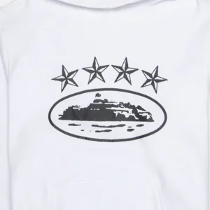 Sweat à capuche Corteiz 4Starz Alcatraz blanc