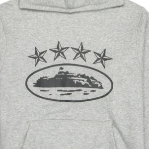 Sweat à capuche Corteiz 4Starz Alcatraz gris