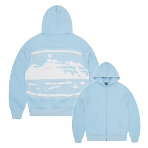 CORTEIZ HYBRID JACQUARD KNIT ALCATRAZ ZIP HOODIE BLEU BÉBÉ