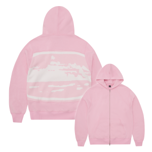 CORTEIZ HYBRID JACQUARD KNIT ALCATRAZ ZIP HOODIE ROSE