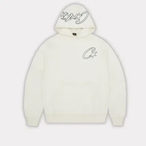 CORTEIZ SATIN C STAR APPLIQUÉ HOODIE OFF WHITE