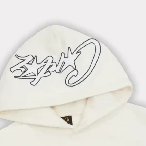 CORTEIZ SATIN C STAR APPLIQUÉ HOODIE OFF WHITE